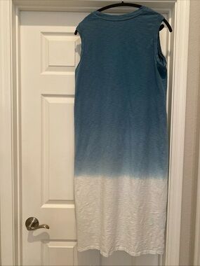 XL Universal Threads Navy White Ombré Maxi Dress 100% Cotton Beach